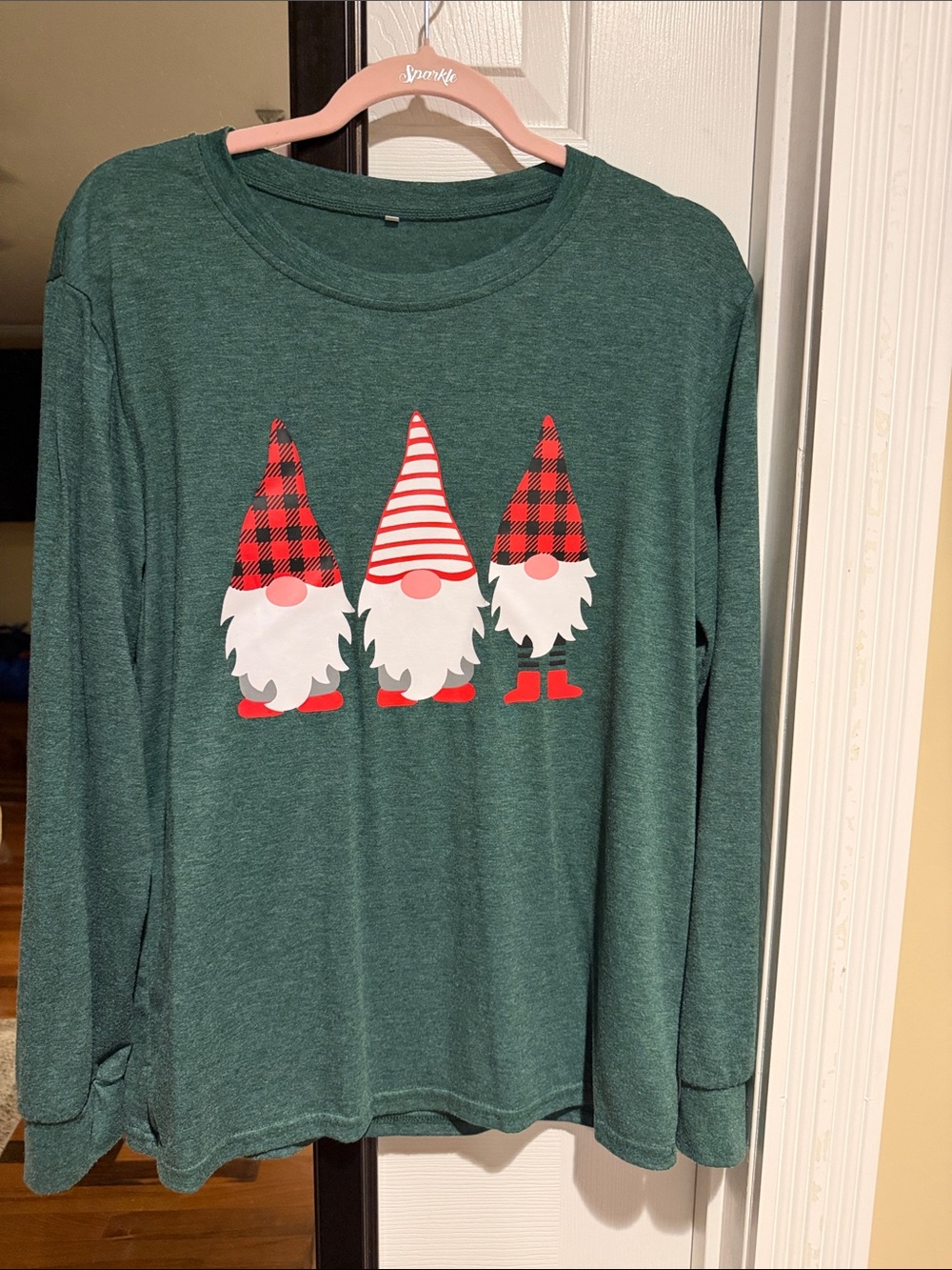 Green Long-Sleeve Gnome Graphic Tee